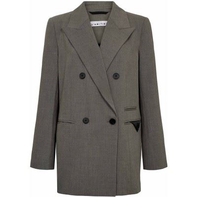 HAUTE L`AMITIÉ BLAZER, NICOLE LOW TRIANGLE BLAZER, BEIGE MELANGÉ